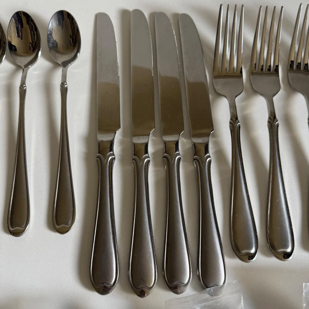 Wallace Summerset Frost Stainless Steel Flatware Classic Double Line Border